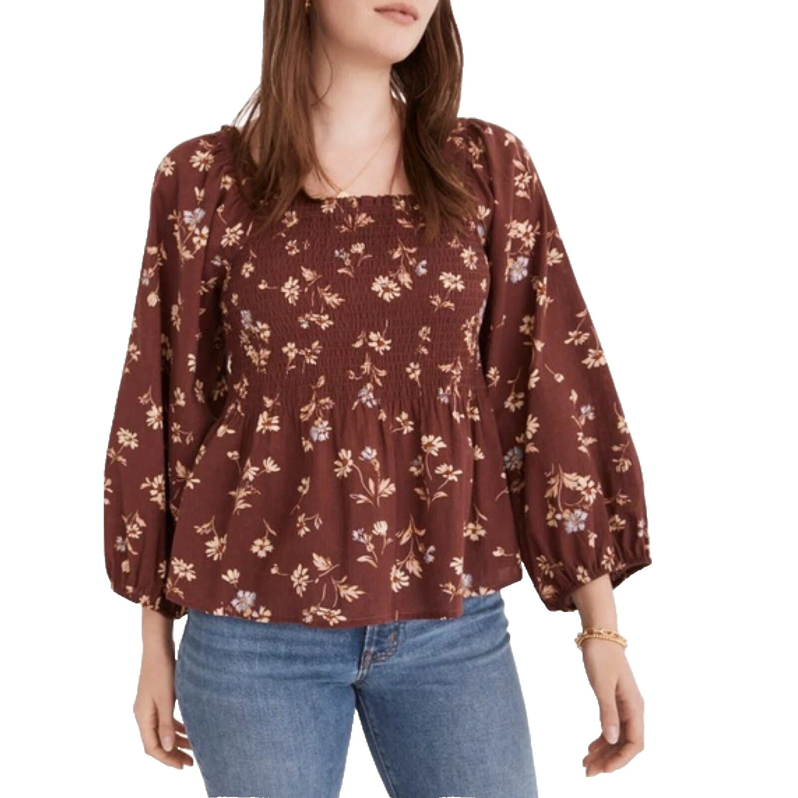 Cotton Floral Blouses for Women