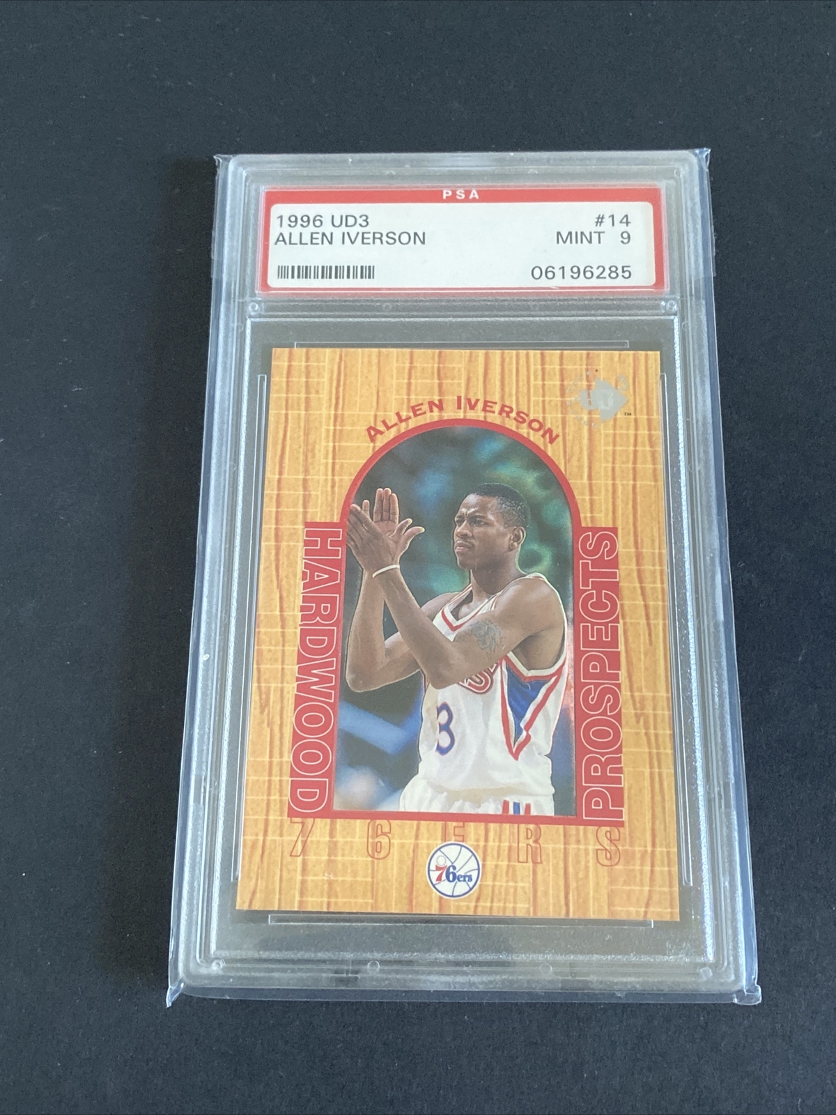 1996 Upper Deck UD3 Allen Iverson Rookie Card #14 76ers PSA 9 Mint