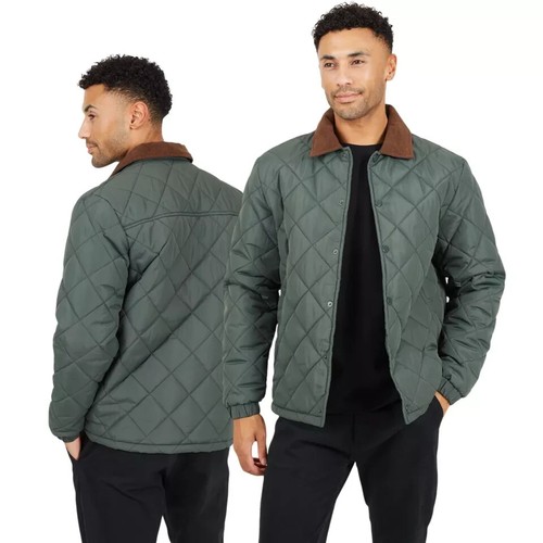 Mens Brave Soul Emmerson Padded Hooded Puffer Jacket with Elasticated Trims - Picture 7 of 8