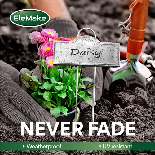 Metal Plant Label Garden Markers Reusable Nursery Stake Tags Weatherproof Banner - Picture 6 of 7