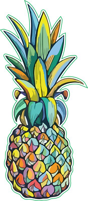 Pineapple 3M STICKER TRUCK VEHICLE LOVE FREEDOM CAR APPLE Tropical Fruit Aloha