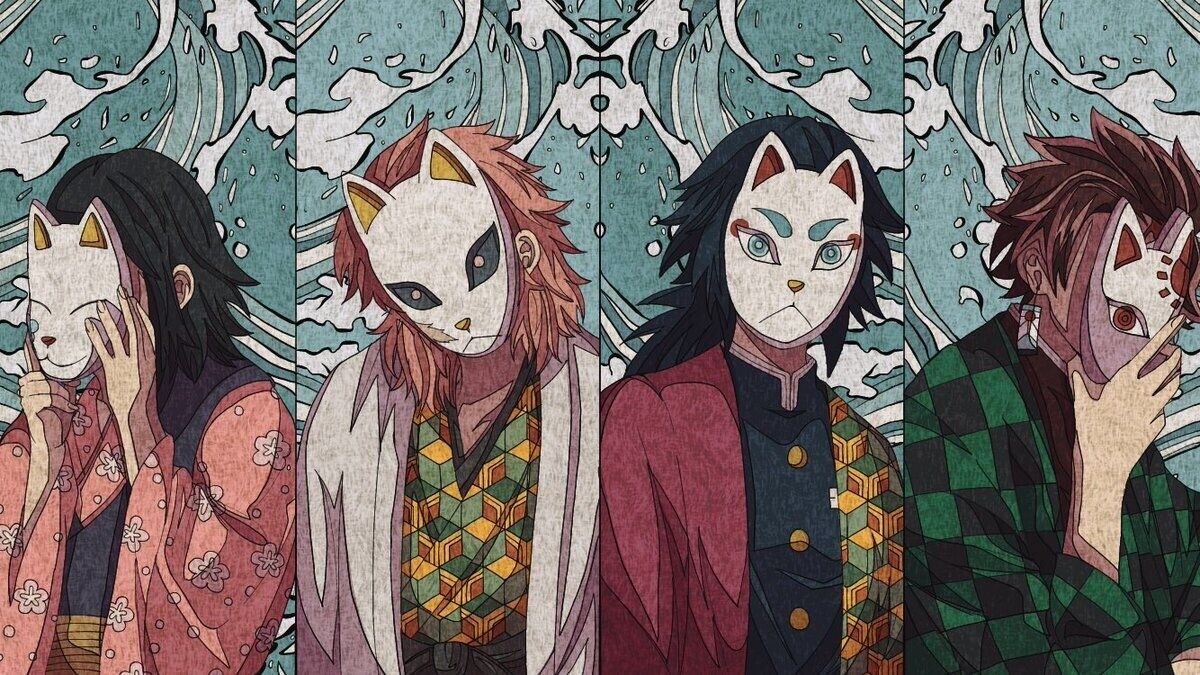 Demon Slayer Fox Mask, Mask Demons Anime, Oni Masks Costumes