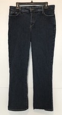NYDJ Bootcut Jeans Women's 14 32x31 Dark Blue Wash Lift Tuck Mid Rise
