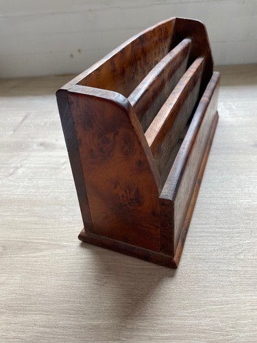 BOITE COURRIER BOIS DE TUYA STYLE ART DECO ACCESSOIRE BUREAU TRI LETTRES - Picture 7 of 13