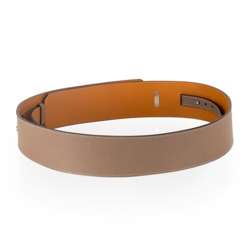 Auth. Hermes Damen Gürtel Kelly breit grau Palladium HW NEU - Bild 3 von 10