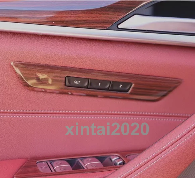 Red Wood Grain Seat Memory Adjust Button Cover Trim For BMW 5 Series