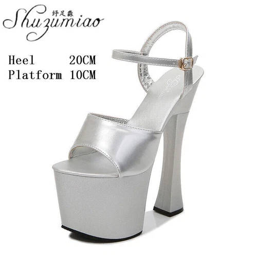 Women Platform Super High Heels Sexy Pumps Fashion Sandals Party Dance Shoes - Picture 17 of 41