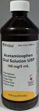Rising Health Acetaminophen Oral Solution 160 mg Cherry Flavor, 16 oz -EXP: 1/26
