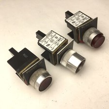 Lot of 3 Allen Bradley 800MR-Q24 Lighted Pilot Lights, Red, 24VAC/DC