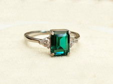 Teal Sapphire Ring Silver Ring-valentine day gift- birthday gift For Her