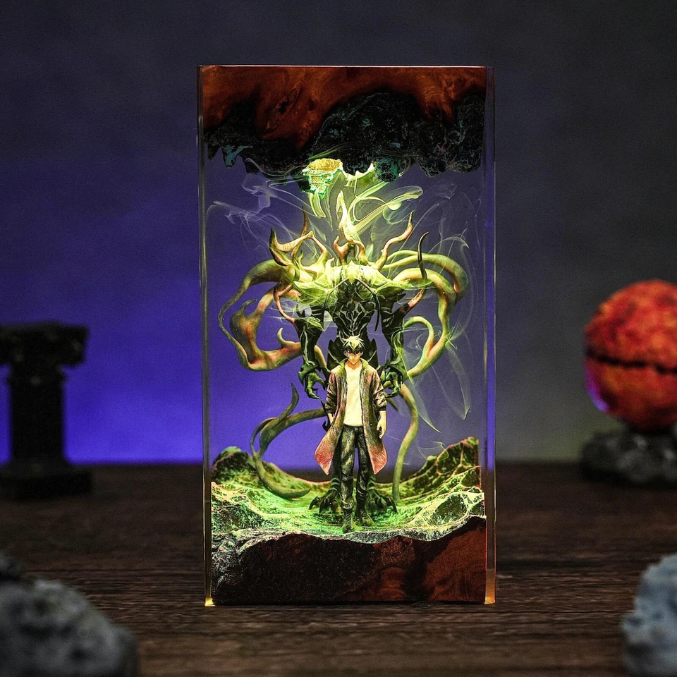 Sung Jinwoo Beru 公仔 环氧灯,独奏调平 Sung Jin Woo 夜灯 — 第 2/4 张图片