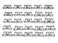 A-Z Scrolled Iron Metal Letter Personalized Initial Wall Door Art Decoration 2mm