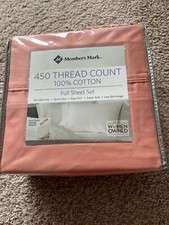BNIP Member's Mark 450 Thread count 100 cotton Full sheet set, Coral