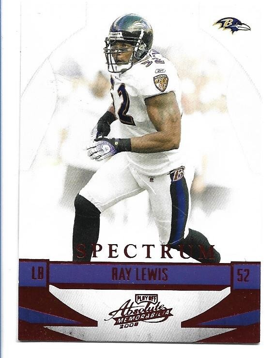 Ray Lewis 2008 Playoff Absolute Memorabilia #14 Spectrum Red - Baltimore Ravens
