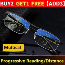 Anti-blue Light Reading Glasses Smart Zoom Progressive MultiFocus Presbyopia USA