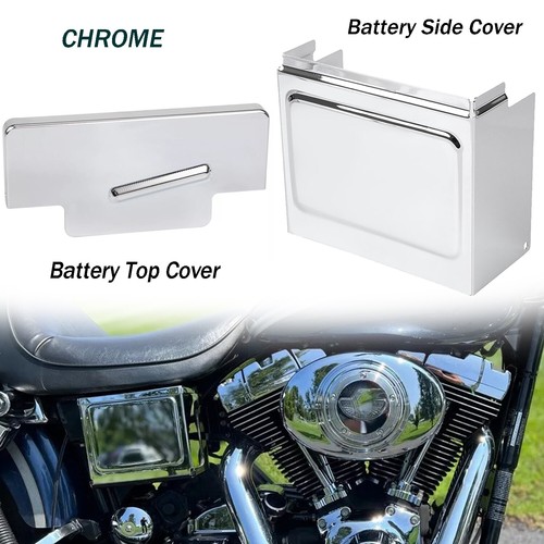 Chrome Battery Top & Side Cover For Harley Dyna Super Glide FXDL FXD FXDWG 97-05 - Bild 2 von 16