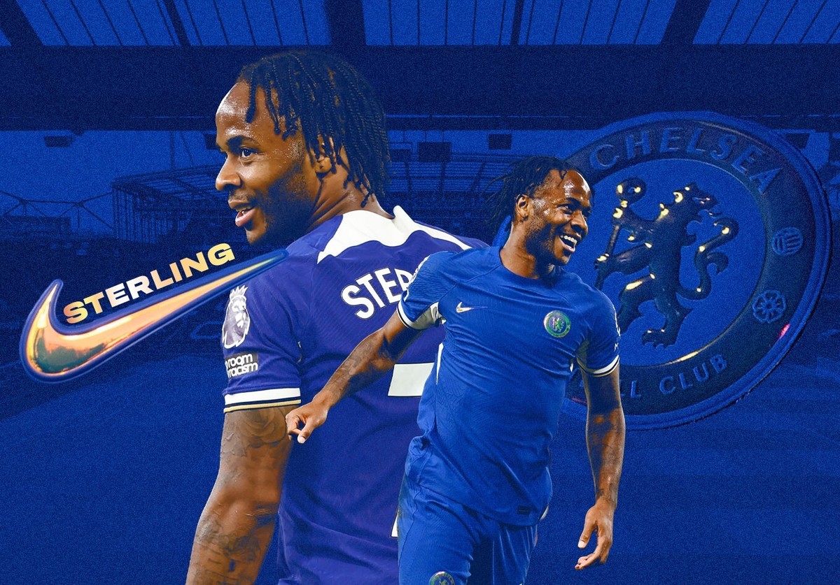 NWT Nike Mens Chelsea FC Raheem Sterling #7 2023 Home Replica