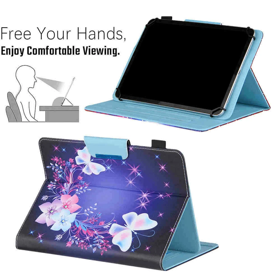 Universal Various 10.1" 9.7" 8" 7" Android Tablet Folio Stand Leather Case Cover - Image 2 of 4