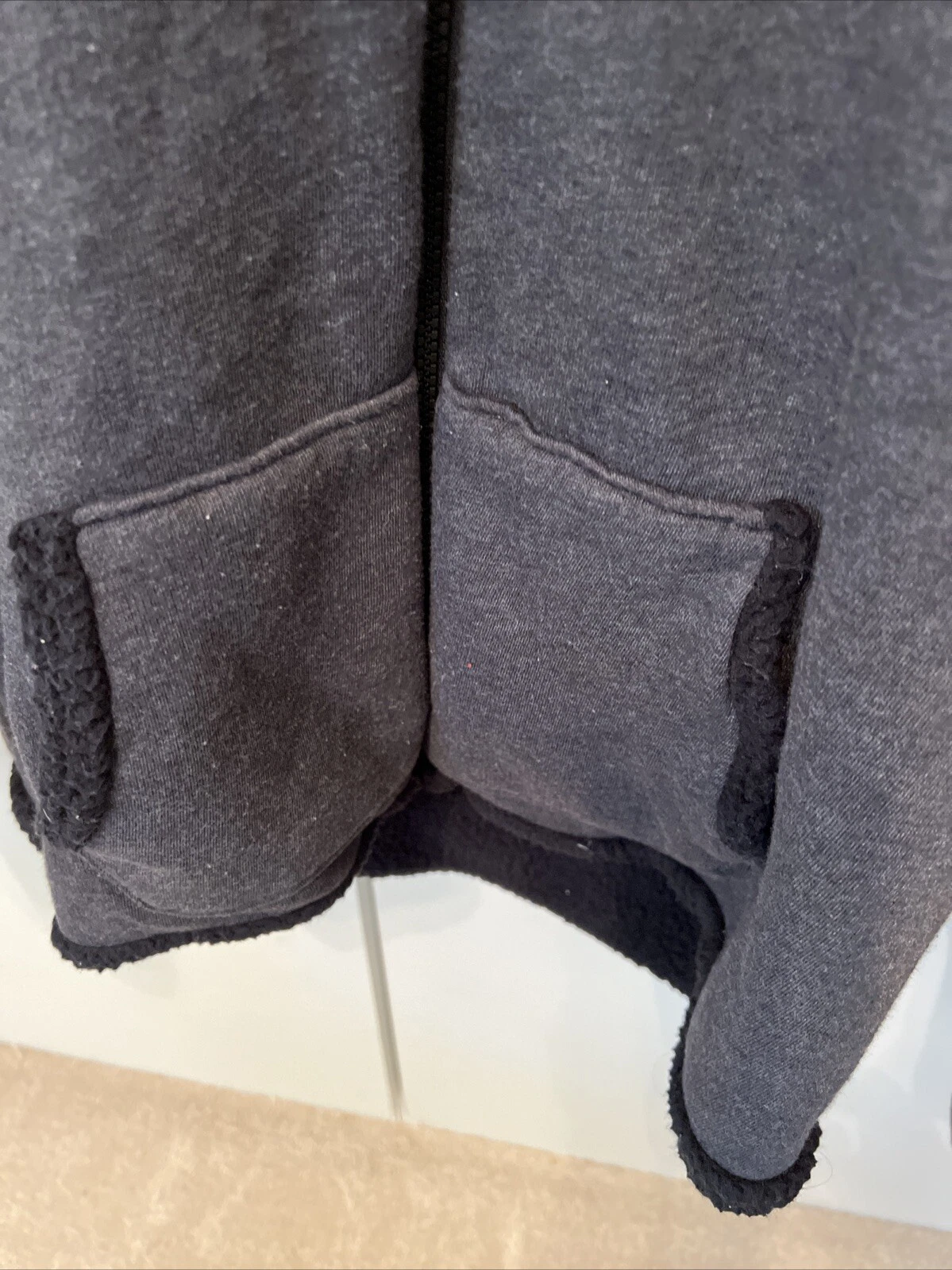 UNDERCOVER Victoria's Secret ROSA Felpa con Cappuccio Foderata Sherpa Full Zip Reversibile Nera Small