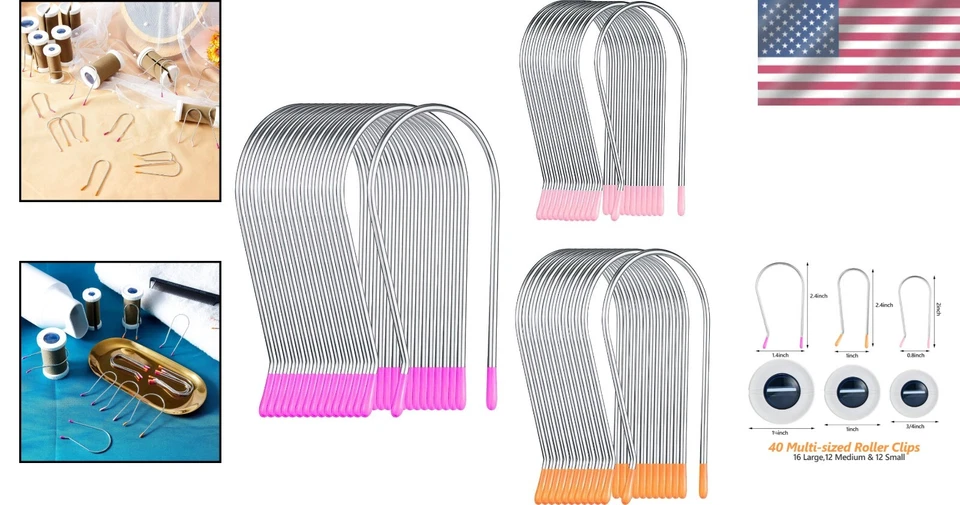 Juego de clips Hot Roller Essential de 40 piezas - Accesorios para el cabello duraderos que ahorran tiempo Foto 2 de 4