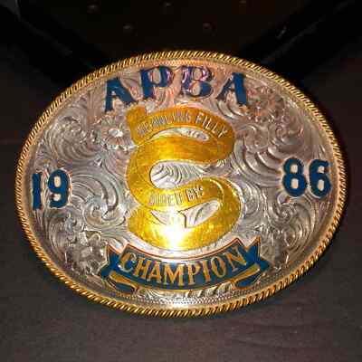 Vintage VTG Wage APBA Weanling Filly Champion Silver Belt Buckle