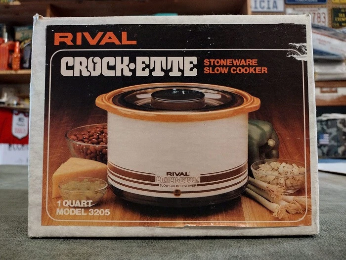 Vintage Rival Crock-Ette Slow Cooker Crock Pot Model 3205 1QT For Tailgate Party