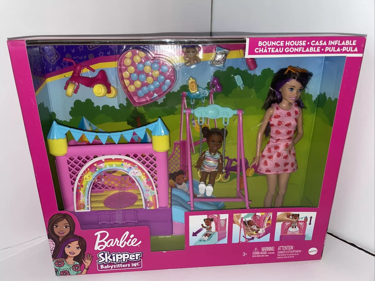 Barbie Skipper Babysitters Inc. Bounce House Dolls and Playset