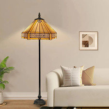 Yellow Tiffany Style Stained Glass Floor Lamp Bedroom Home Living Bedroom Gift