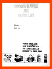 Leten DCM 4, 5, 6, 9 & 10, Vertical Band Saw, Service, Parts & Electrical Manual
