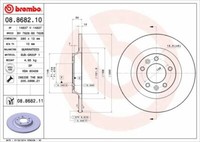 Bremsscheiben 2X Beschichtet Ha Hinten Brembo Coated Disc Line 08.8682.11