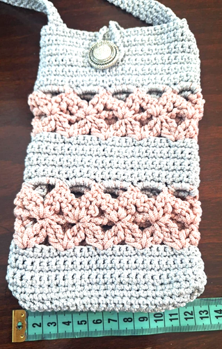 Crochet Handbag For Women, Girls Handmade Macrame Crossbody Poho Phone Bag Gift - Picture 2 of 8