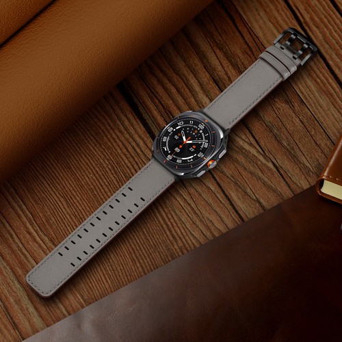 Leather Strap Double Buckle Watch Band 47MM For Samsung Galaxy Watch Ultra NEW - Picture 36 of 43