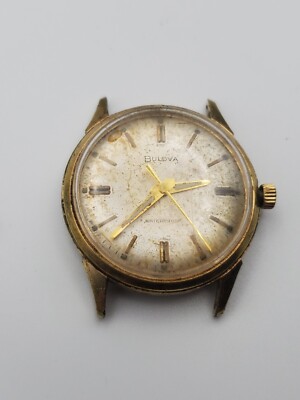 Vintage Bulova Automatic 0015 Gold Electroplate Bezel Shock  display picture 3