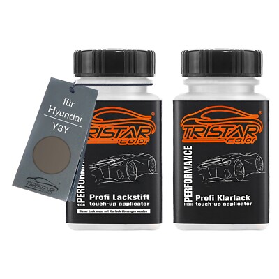 Autolack Lackstift Set für Hyundai Y3Y White Sand Metallic Basis Klarlack