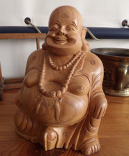 Bouddha Rieur sculpture Bois