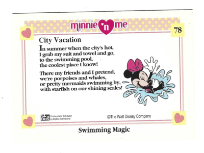 1993 Impel Minnie 'N Me #78 - Swimming Magic - Minnie Mouse Walt