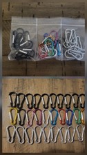 30 Pcs 2" Carabiner Bulk Spring Snap Hooks Bulk Aluminum Alloy Clip Multi Color.