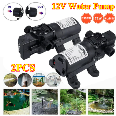 #ad 1 2PC Water Pump 130PSI Self Priming Pump Diaphragm High Pressure RV Auto Switch $14.98
