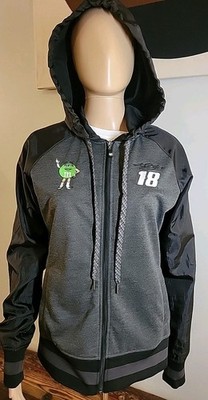 Kyle Busch #18 Chase Authentics M&M's Hoodie Zip Womens Sz M Jacket Gray Nascar