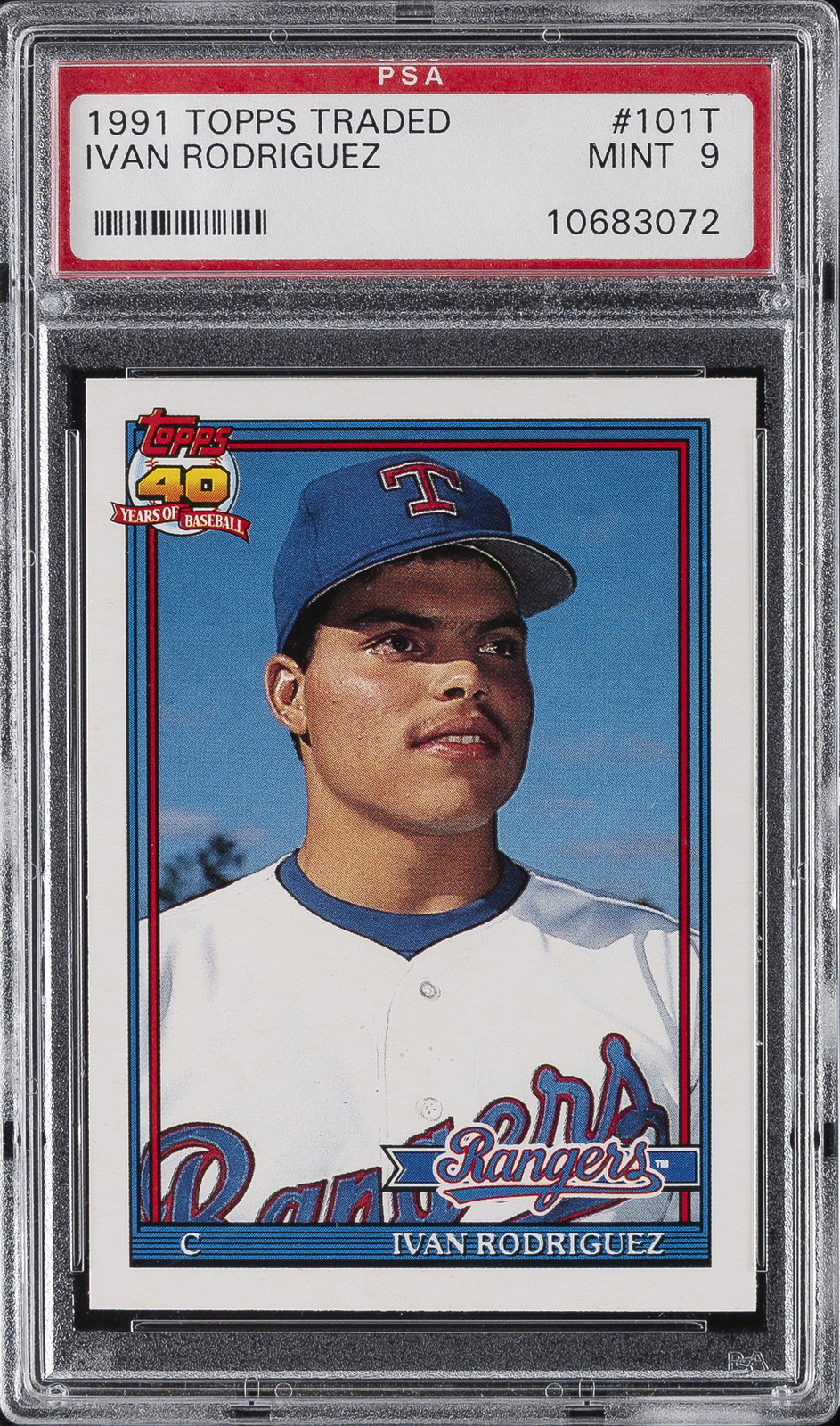 1991 TOPPS TRADED #101T IVAN RODRIGUEZ ROOKIE RC PSA 9