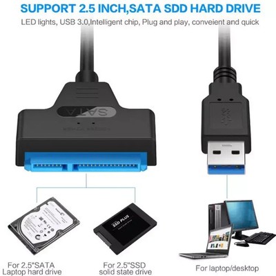 USB 3.0 zu SATA Adapter Kabel mit UASP Support für 2.5 Zoll HDD SSD Festplatten