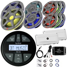 Infinity Marine Receiver, 2x 8" 500W Speakers, 6x 6.5" Speakers, 10" Subwoofer