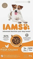 (€7,30/Kg) Iams Adult Small & Medium Hundefutter (S/M Hund) Mit Huhn 3 Kg