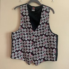 Vintage Mickey Unlimited Disney Vest Mens OSFM All Over Print Mickey Mouse USA