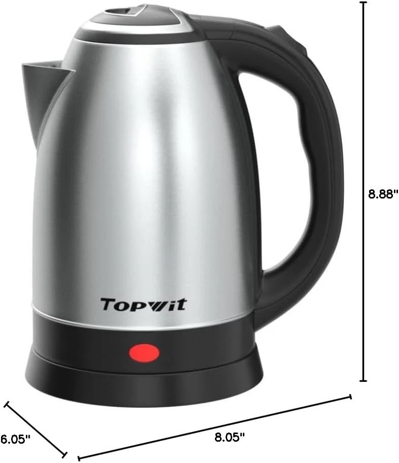 Electric Kettle 2.0 L Hot Water Stainless Steel Tea Kettle Silver