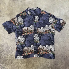 Palm Angels Button Up Shirt Bowling Skeleton Size 50