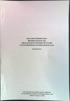 Lecture Commentary: Regime Change and the Changing Universe of Values in contemp