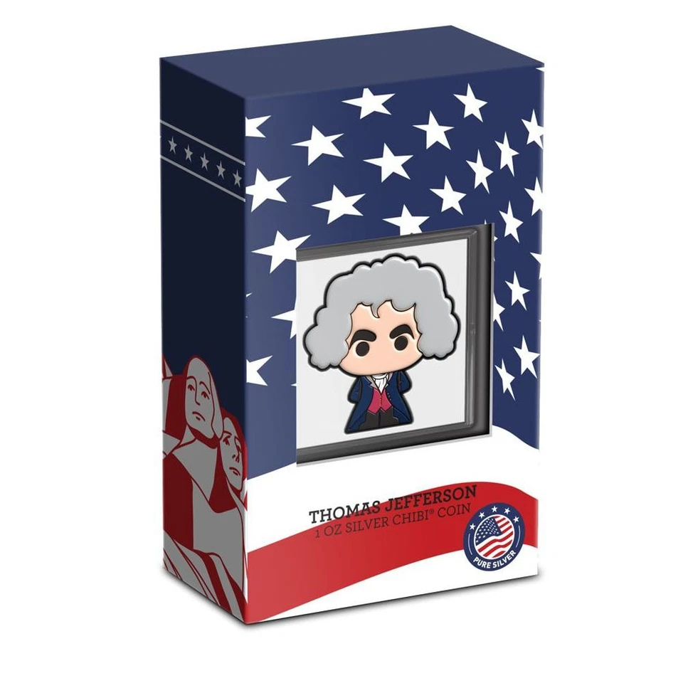 2022 Mount Rushmore Thomas Jefferson 1 oz Silver Chibi By NZ Mint Mintage of - Image 3 of 3