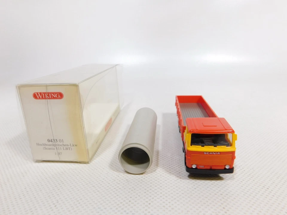 Wiking H0 1:87 0433 01 Pianale Camion Bordo Alto Scania 111 Lbt Mint + Box # - Immagine 4 di 4
