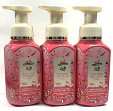 3 BATH  BODY WORKS MILK BAR BIRTHDAY CAKE GENTLE FOAMING HAND SOAP 8.75 FL OZ